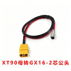 XT90 to GX16 Model Aircraft Connector GX16 2/3 Pin Male To Female Electric Vehicle Power Cord XT90 Battery Charging Output Cable