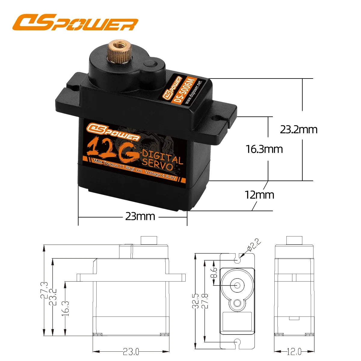 1/5pcs DSpower 9g 12g Metal/plastic Gear Mini Micro Servo Motor for RC Plane SG90 MG90S Helicopter Drone Fixed-Wing Car Robot