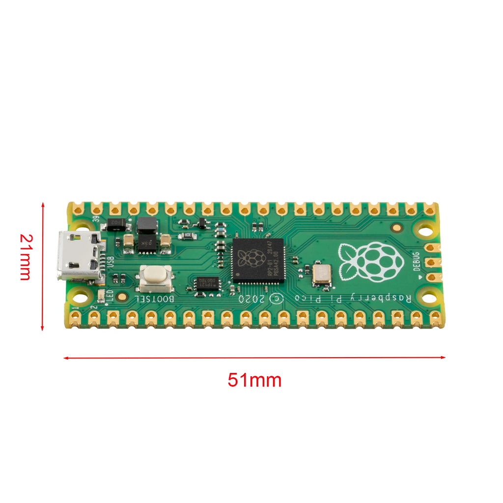 Official Raspberry Pi Pico Board RP2040 Dual-Core 264KB ARM Low-Power Microcomputers High-Performance Cortex-M0+ Processor