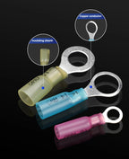 Heat Shrink Ring Round Insulated Terminals Wire Cable Connectors Wiring Crimp Terminals RV1.25/2-5/6/8 Marine Seal Up Waterproof