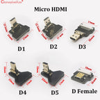 1PC Ribbon Flat FPV HDMI-Compatible Connector Flexible Cable Raspberry Pi 4 Micro HDTV To HD/Mini HD Female 90 Degree FFC 20pin