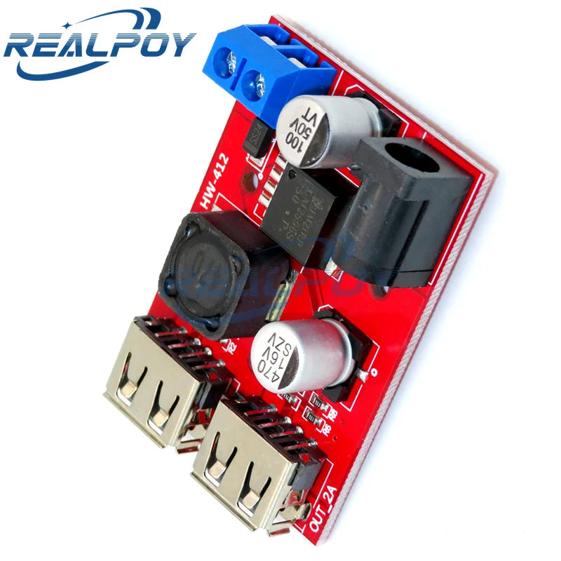 LM2596 LM2596S Dual USB DC-DC 9V 12V 24V 36V to 5V 3A Step Down Buck Converter Board Car Charger Solar Power Supply Module