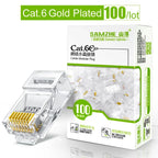 SAMZHE CAT6 UTP 50U RJ45 Modular Plug Connector 8P8C Crimp End Ethernet Cable Ethernet Connector