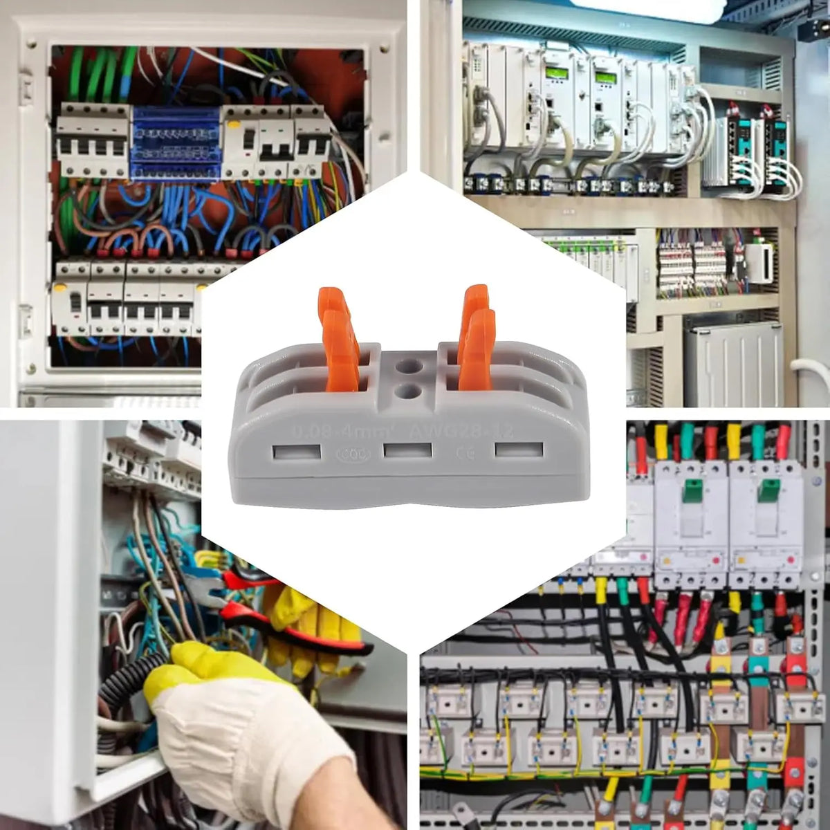 60Pcs Lever Wire Connectors Kit, Push-in Electrical Connectors Quick Connect 2/3/4/5 Conductor Combination, Termal Blocks