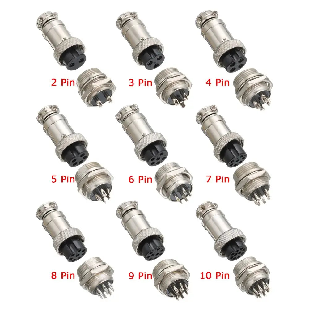 Accessories Mount Panel Aviation Plug M16 Male / Female  Cable Connector GX16