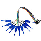 10Pcs Test Hook Clips with 20/30cm Male Header Jumper Wires & SOIC IC Grabber, Test Hook Clips to Dupont Wire for Power Supply