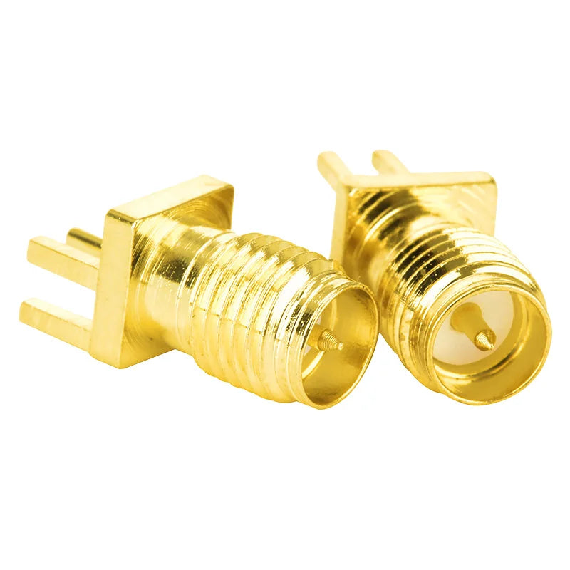 5Pcs SMA Female Jack Male Plug 1.6mm Adapter Solder Edge PCB Straight Angle Mount RF Copper Connector Plug Socket