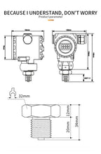 Waterproof LCD Pressure Transmitter Sensor 0-100bar 0-300bar 0-600bar M20*1.5 EX Proof Digital Pressure Sensor Transducer 4-20mA