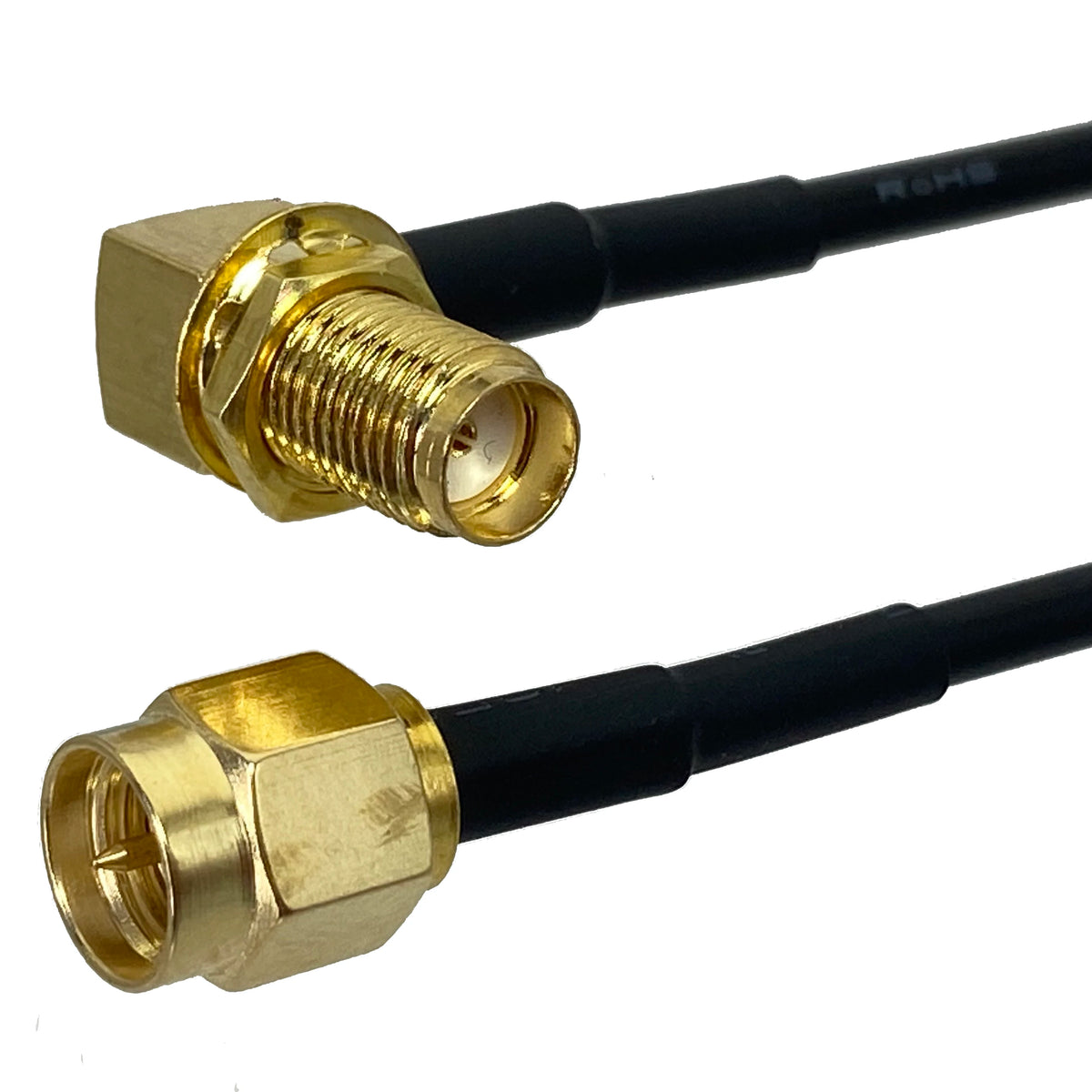 RG174 SMA RP SMA to SMA RP SMA Male & Female Nut Straight & Right Angle Connector RF Coaxial Jumper Pigtail Cable 4inch~10FT