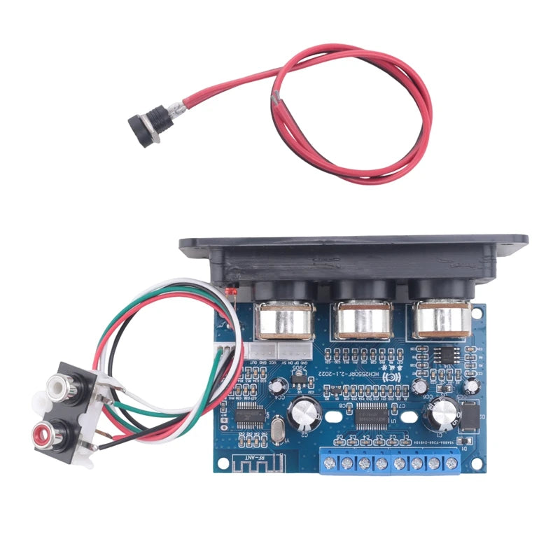 2.1 Channel Bluetooth 5.0 Audio Amplifier Board 2X25W+50W Subwoofer Class D Amplifier Board Kit with DC Female+AUX Cable-A22U