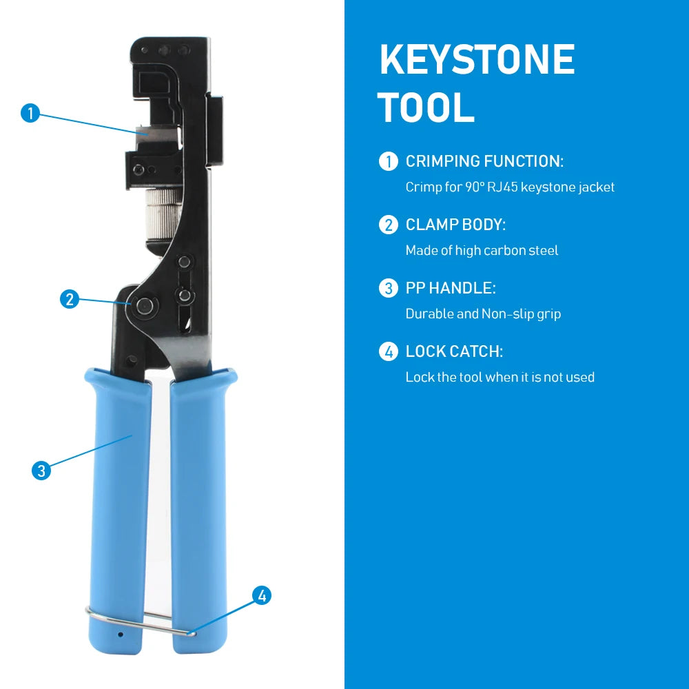 RJ45 Cat5 Cat5e Cat6 Keystone Jack Pliers 90 Degree Termination Tool
