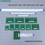 1set FFC/FPC Connector + 0.5mm Pitch 60/120/200mm Length FFC Cable 4P 6P 8P 10P 12P 20P 24P 30P 40PIN
