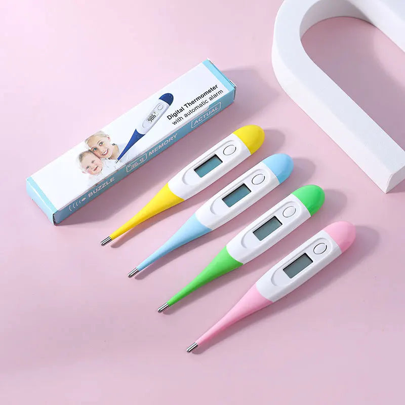 Electronic Digital Thermometer Home Use Soft Head Thermometer Infants Kids Head Mouth Armpit Temperature Measuring Instrument