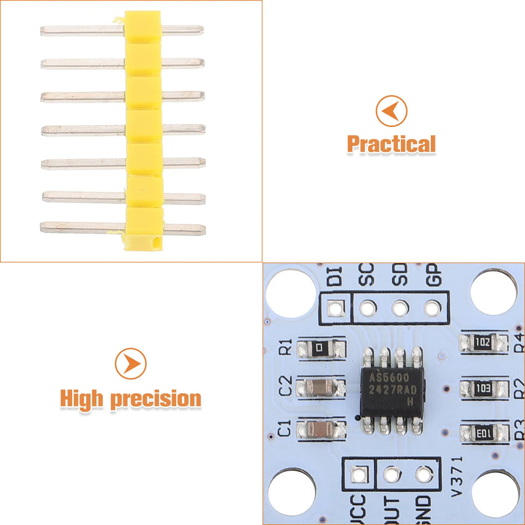 4Pcs Magnetic Encoder Angle Measurement Sensor Module High Precision Accurate Data for Mechanical Equipment Position Control