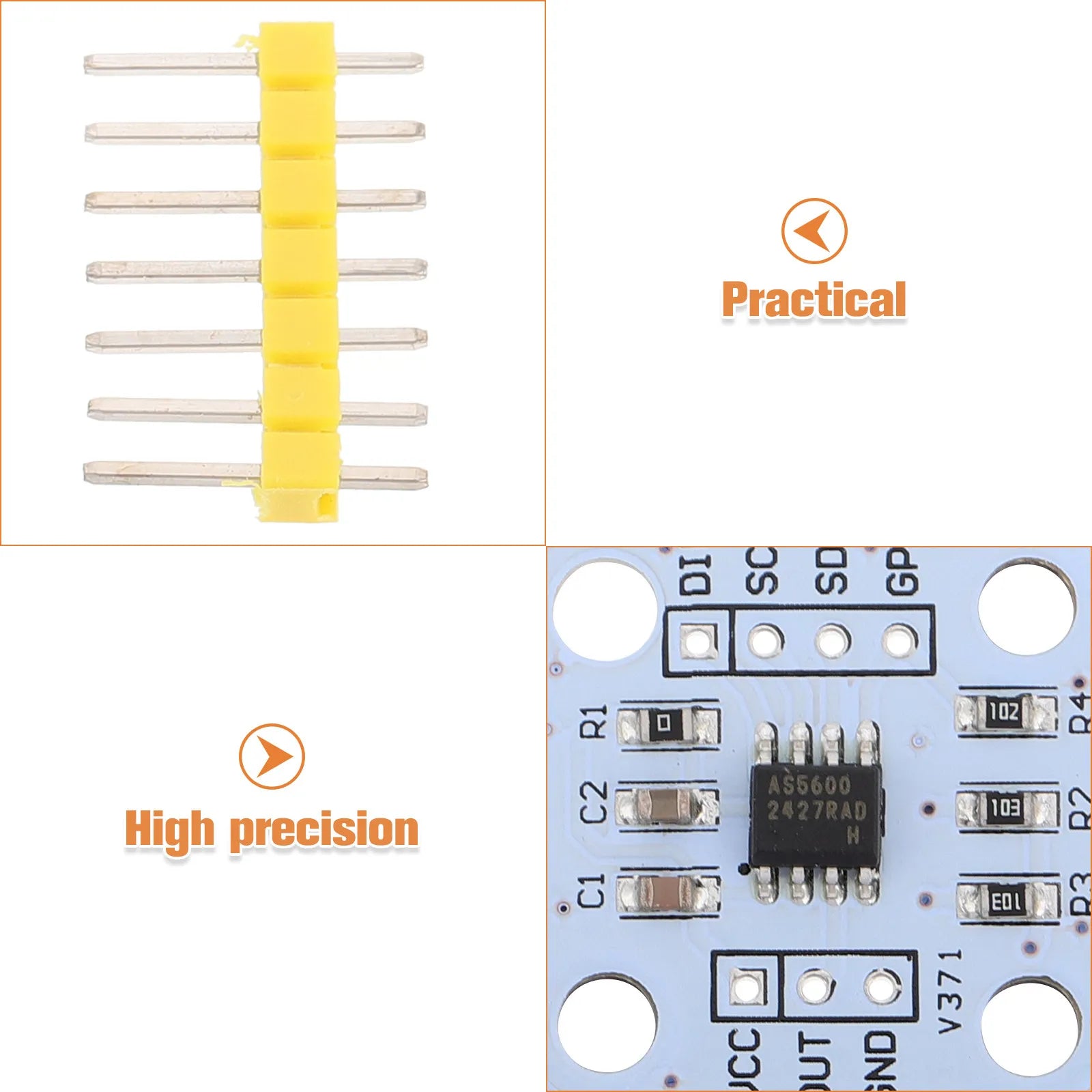 4Pcs Magnetic Encoder Angle Measurement Sensor Module High Precision Accurate Data for Mechanical Equipment Position Control
