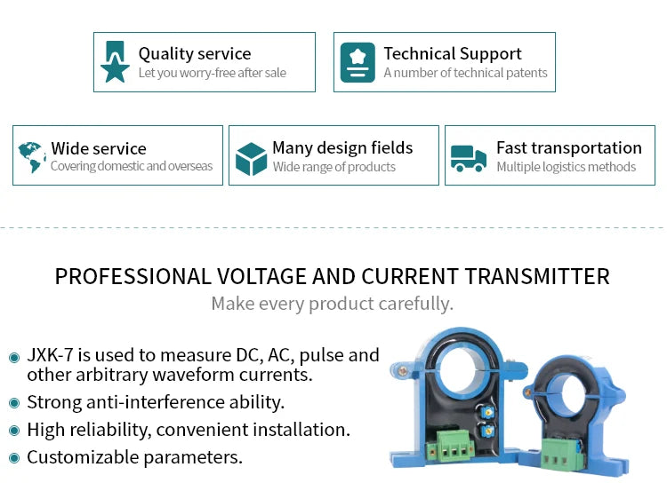 AC DC Current Transducer 0-100A 0-200A 0-300A Hall Current Transmitter Sensor 20mm 4-20mA 0-10V 0-5V RS485 AC DC Current Sensor