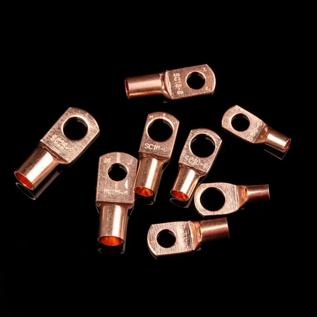 10/25/50/100pcs Copper Lug Ring Wire Connectors Bare Cable Electric Crimp Terminal SC6-6 SC6-8 SC10-6 SC10-8 SC16-6 SC25-6