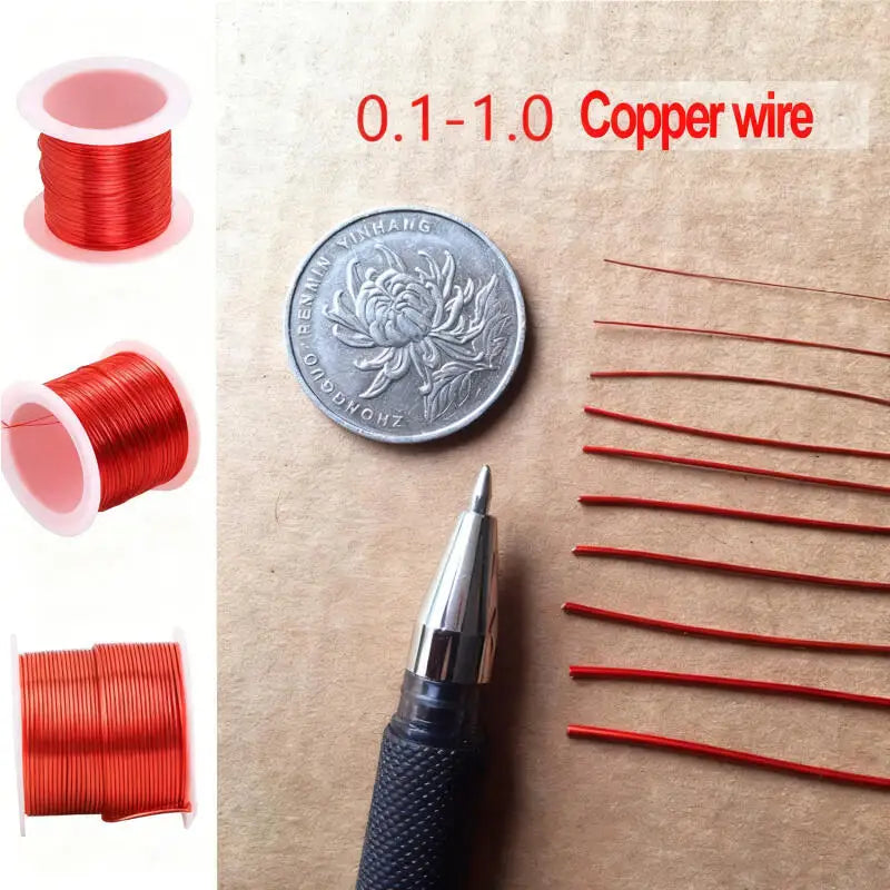 1-3Roll 50g Red Polyurethane Enameled Coppers Wire Varnished Diameter 0.1mm To 1mm For Transformer Wire Jumper 650meters-7meters