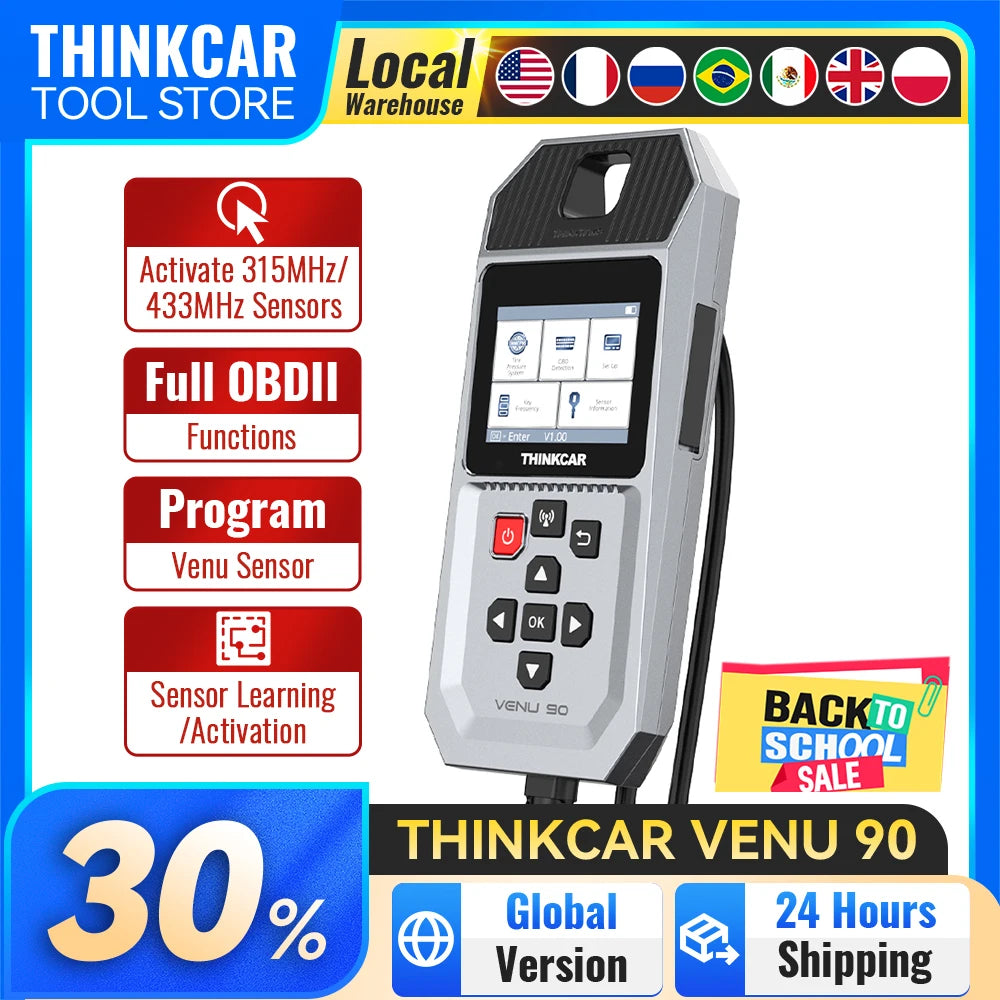 THINKCAR VENU 90 OBD Automotive Tire Pressure Monitoring Sensor TPMS Relearn Activation Programming Car TPMS Diagnostic Tools