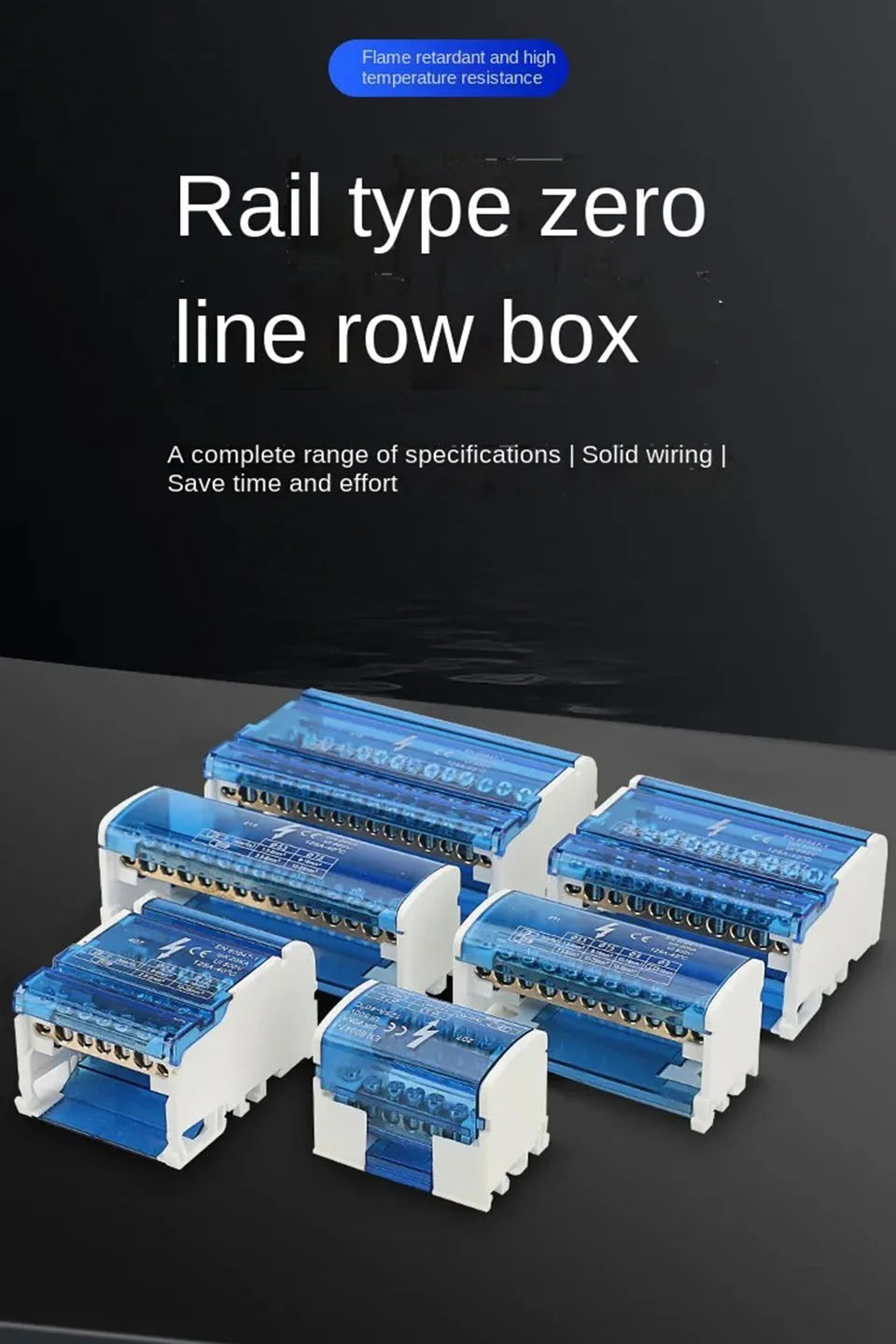 Din Rail Terminal Block NHC01 Series Power Distribution Box Junction Box 207/211/215/407/415 Modular Zero Line Neutral Copper