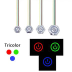 19/22/25/30mm Bi/Tri Color Ultra Short Metal Push Button Switch With Wire 3-6V 12-24V 220V LED Light Momentary Reset Waterproof
