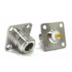 1pc N Type Female Jack RF Coaxial Connector 4-hole Panel Mount Chassis with Solder Cup Welding Terminal