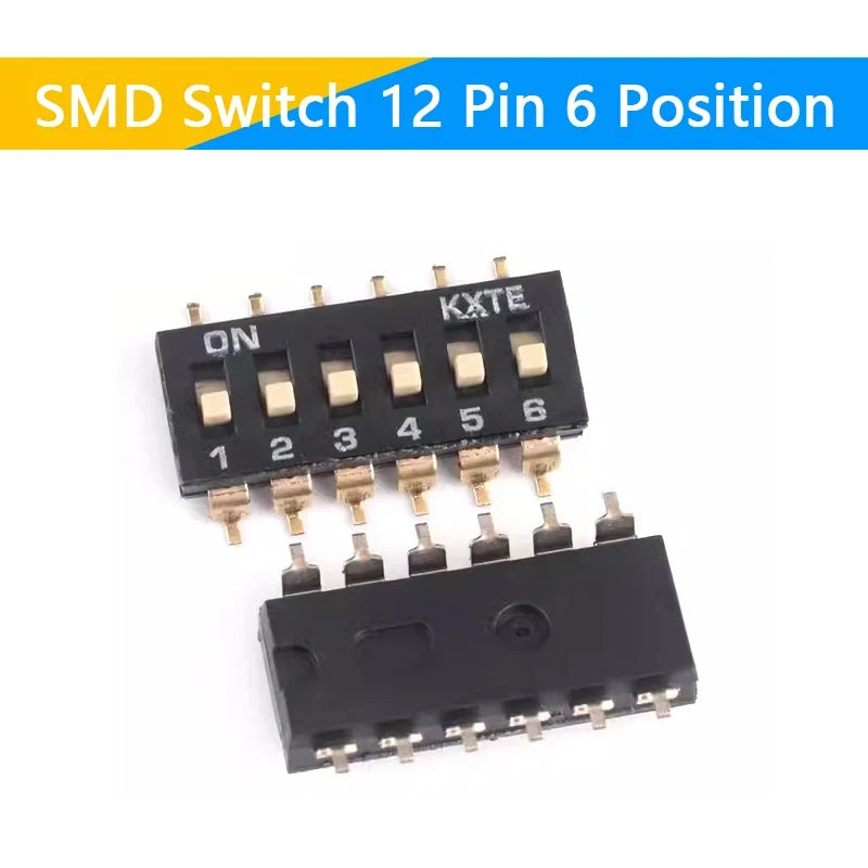 10pcs/lot Slide Type SMT SMD Dip Switch, 2.54mm Pitch 2 Row 4 Pin 2 Position / 8 pin 4 Position / 16 pin 8 Position
