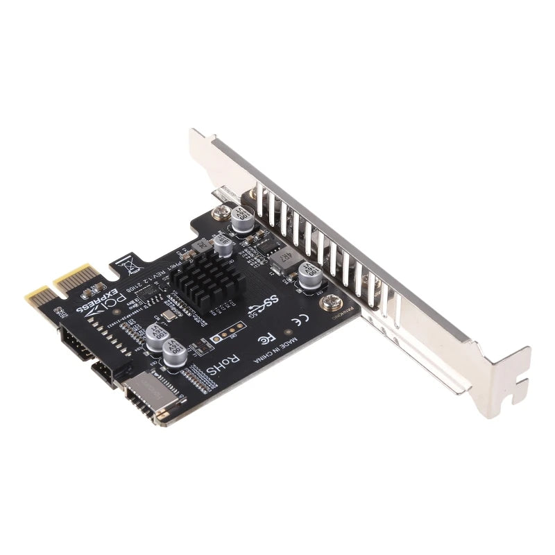 PCI-E to USB 3.0 Expansion Card 5Gpbs Type E PCI Express Card 19/20 Pin Header for Type C Front Panel Mount Adapter
