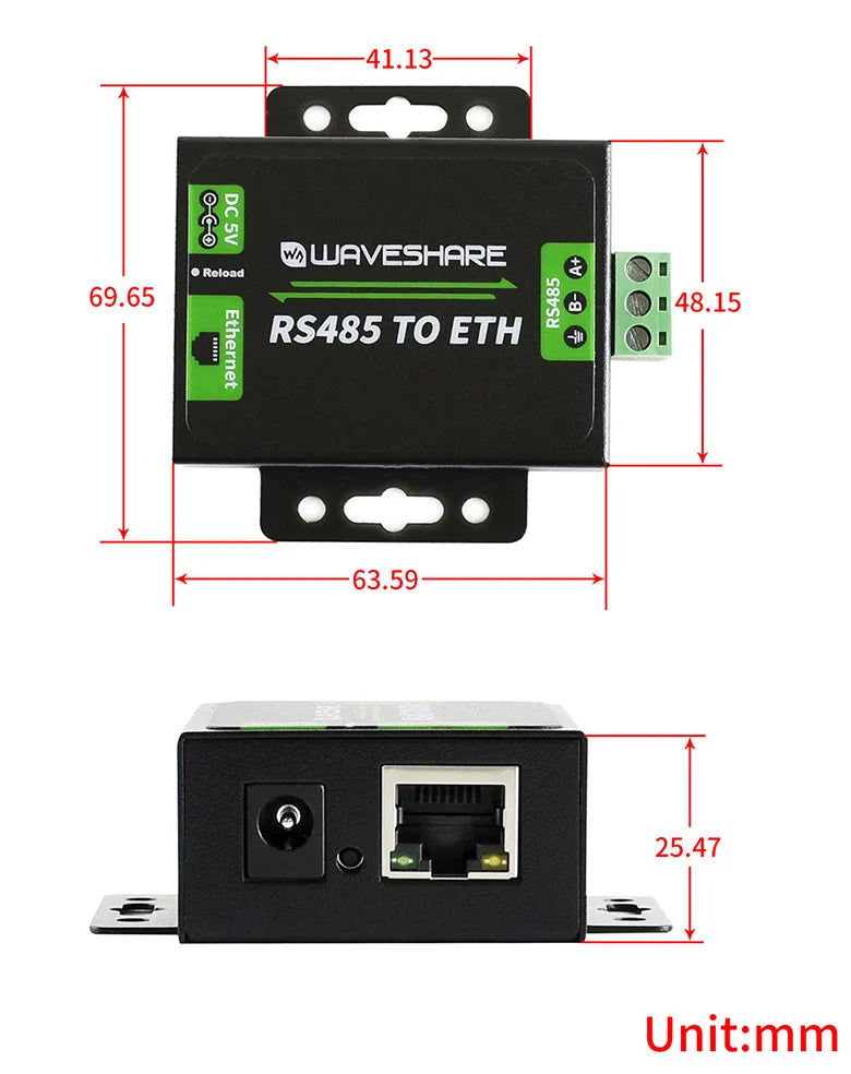 RS485 To Ethernet（US）Converter Easy To Use High Speed Low Power Upgradable For RS485 To ETH