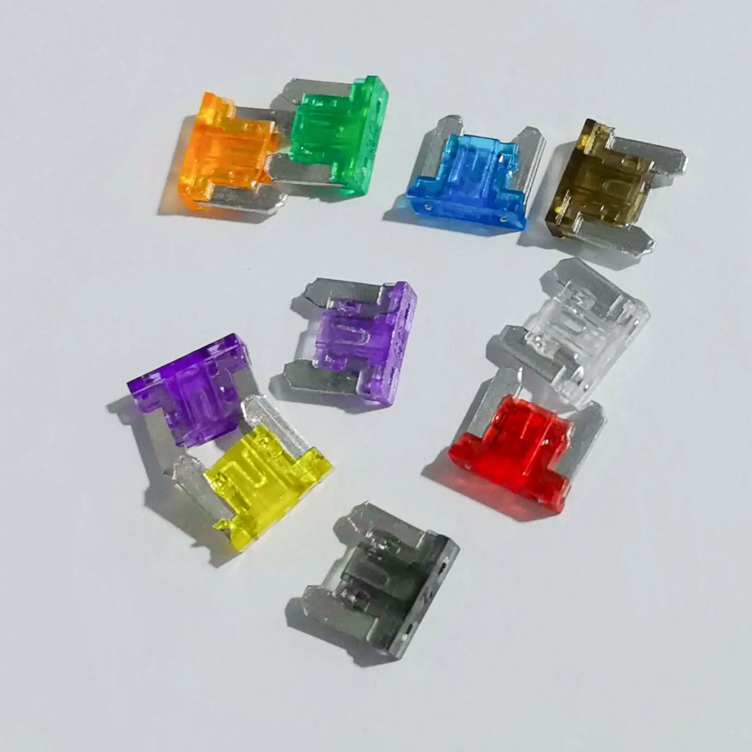 50pcs 100pcs Car Fuse Assortment Set 10 Sizes 2-35A Profile Medium Mini Micro Blade Type Fuses with Storage Box for Auto Truck