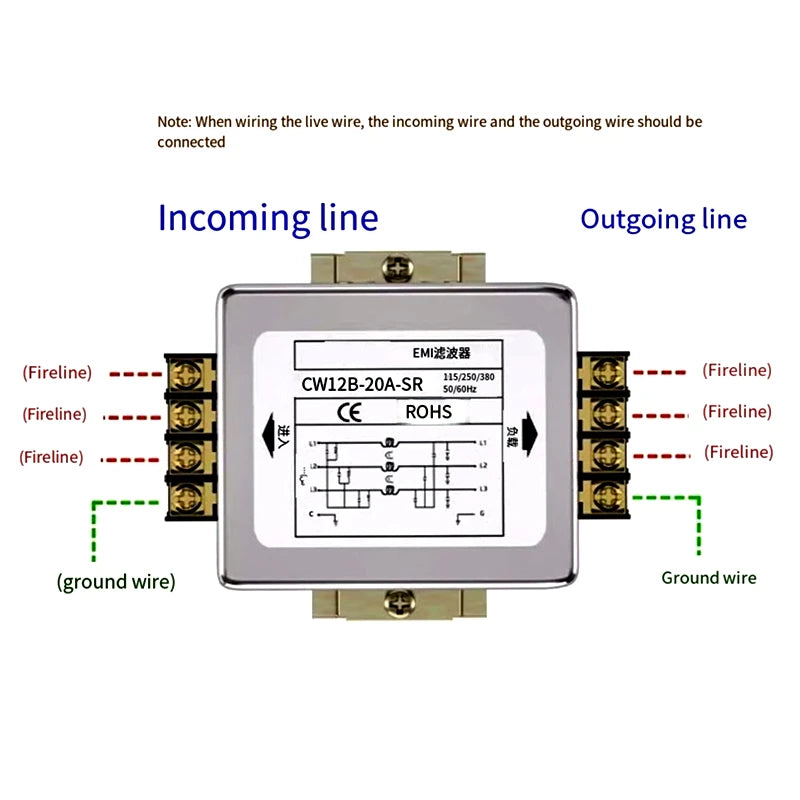 SignkoRay EMI Power Filter CW4L2-3A/6A/10/20/30A-RG AC 220V Single Phase Interference Purification CW4L2-10A-RG  CW4L2-30A-RG