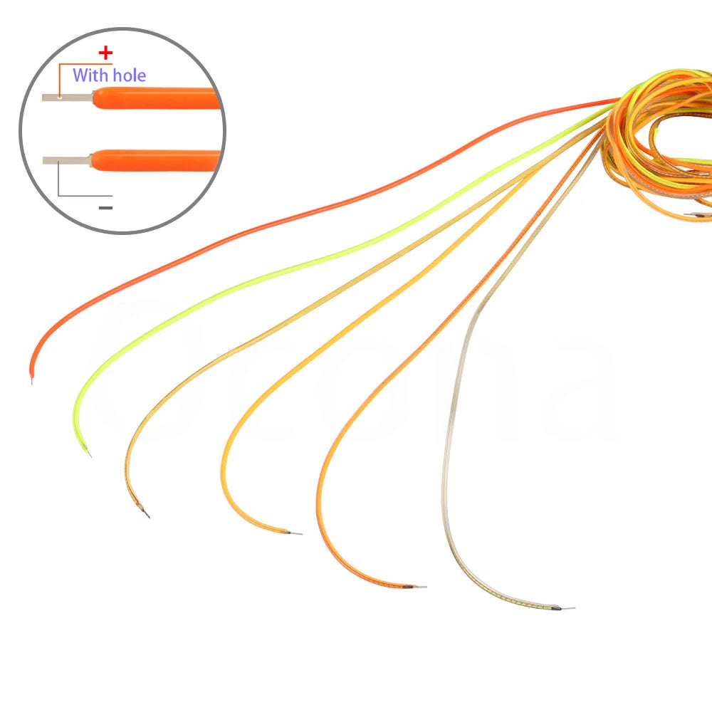 30mm~1200mm Long Flexible COB LED Filament for DIY Lamp Parts DC 3V/9V12V/24V Diode Pink Warm White Cool Red Blue Green Purple