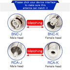 2Pcs BNC to RCA Surveillance Video BNC Female to BNC Male BNC Male to RCA Female Q9 Male to RCA Female Q9 Female to AV Adapter