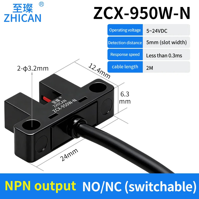 ZHICAN ZCX-950-P 951 952 953 954W-N U Shaped Photoelectric Sensor Fork Slot Detection Switch Limit Switch