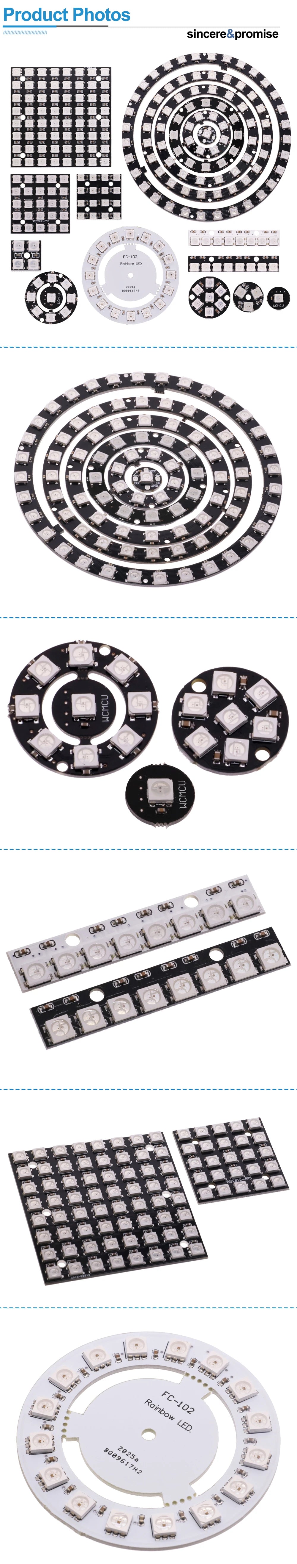 5V 1Bit 3 4Bit 7 8Bit 9 12Bit 16Bit 24Bit 32Bit 64 Bits WS2812 5050 RGB LED Ring Lamp Light + Integrated Drivers For Arduino Diy
