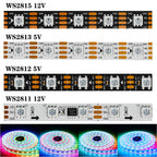 WS2812B WS2811 WS2815 WS2813 DC5V/12V RGB LED Strip WS2812 30/60/144pixels/Leds/M Individually Addressable Tape Light IP30/65/67