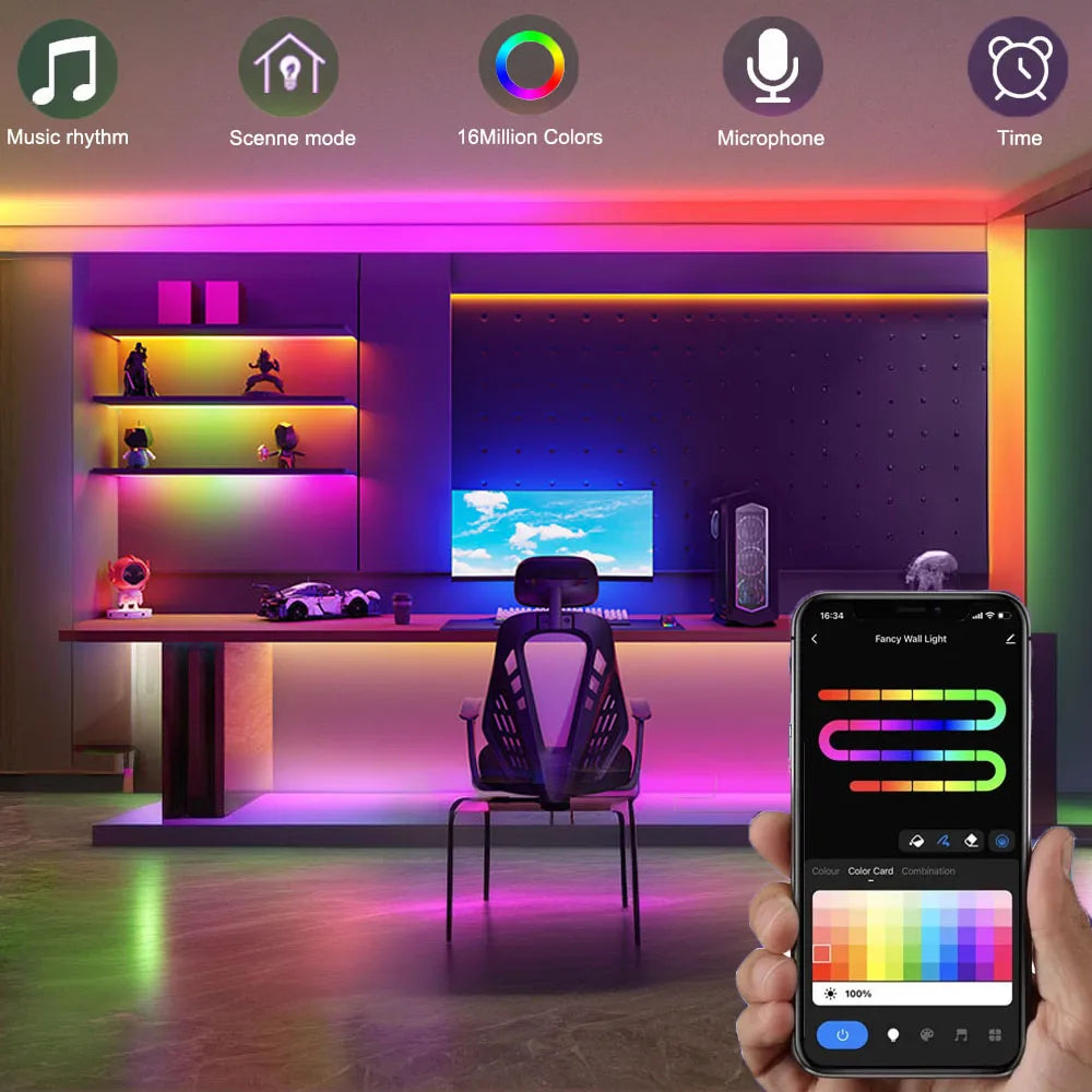 WS2811 RGBIC COB LED Strip Lights Dream Color Addressable Smart LED Tape Flexible Tuya WIFI APP Control DC12V for Alexa Google