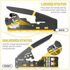 ZoeRax Pass Through RJ45 Crimp Kit Cat5e/Cat6 Crimper with 10PCS 8P8C Cat5e/Cat6 Connectors POE LAN Tester for RJ45 RJ11 Wiring