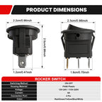 FILN 10Pcs 12V 24V 110V 220V Round Rocker Switch 3 Pin ON OFF LED Lighted Car Dash Boat Marine RV SPST Toggle Switch