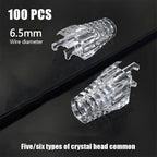 100Pcs/set RJ45 Cat6 Pass-Through Connector and Strain Relief Boot Pack, Various Colors for Crimping Modular Plugs