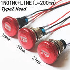 16mm 19mm 22mm Emergency Stop Metal Button Mushroom Head Push Button Stop Switch 1NO1NC 2NO2NC Latching Switch Retention On Off