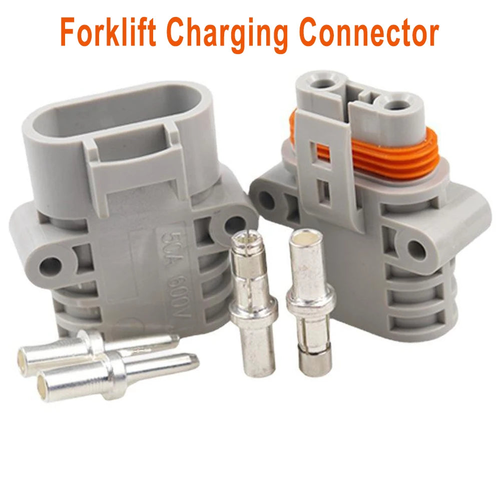Pair Of FOR Anderson 50 Amp 600V 6 Grey Forklift Cable Power Connectors Good Electrical Conductivity Easy To Connect Tool