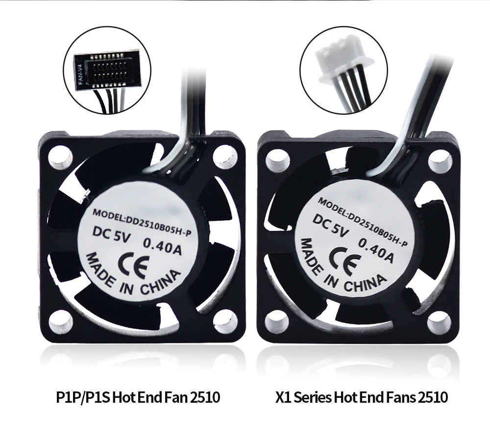 5015 Cooling Fan for Lab A1 A1mini Hotend Fan with Cable Rapid Cooler Fan 2510 Axial Fan Kit for X1 X1C P1P P1S 3D Printer Parts