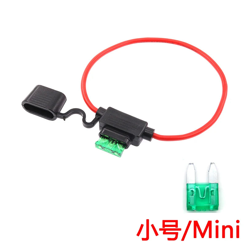 Small Medium Auto Fuse Holder Waterproof 32V Mini 18/1614/12/10AWG And Car Blade Fuse 3A 5A 7.5A 10A 15A 20A Standard/Mini/Micro