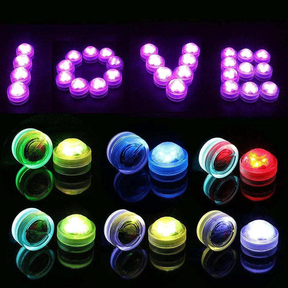 RGB Submersible Lights Remote Control Underwater Led Light Battery Operated Night Lamp For Halloween Vase Wedding Party Decor