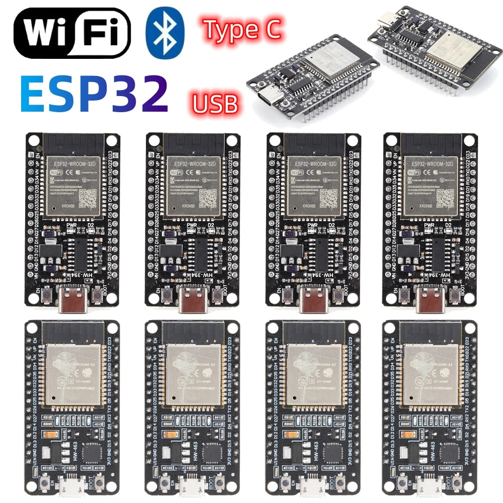 1-6PCS ESP32 Development Board WROOM-32D Development Board Wireless WiFi Bluetooth Ultra-Low Power Consumption for Smart Home
