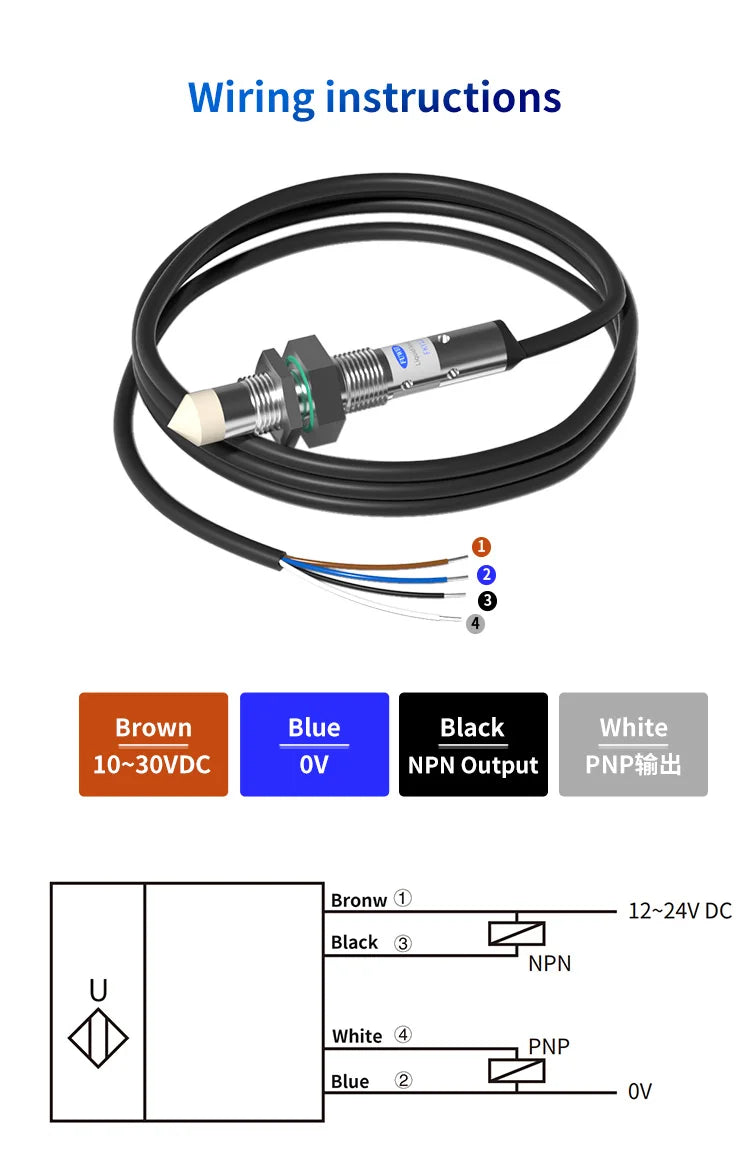 FUWEI FKY12-NP-FL Capacitive Contact Water & Oil Level Sensing Probe Proximity Switch Sensor for Level Detection