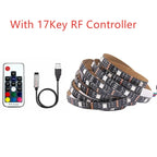 USB LED Strip Light 5V RGB Waterproof Black PCB 5050 0.5m 1m 2m 3m 4m 5m Led Strip Light Tape PC TV Backlight Remote Controller