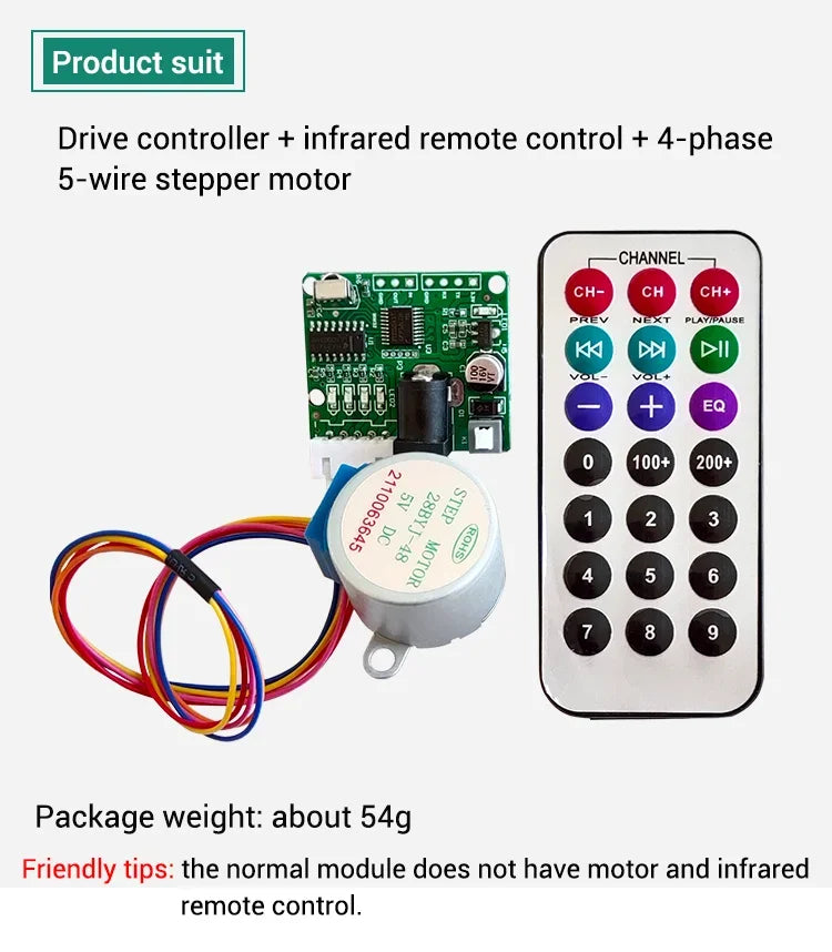 1PCS DC 5V ULN2003 DIY Stepper Motor Driver Board 28BYJ48 Infrared Remote Control New