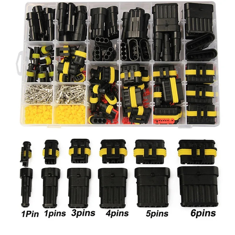 240/352/708/1004pcs boxed car waterproof connector kit male and female pair terminal wire harness plug connector 1-6 holes